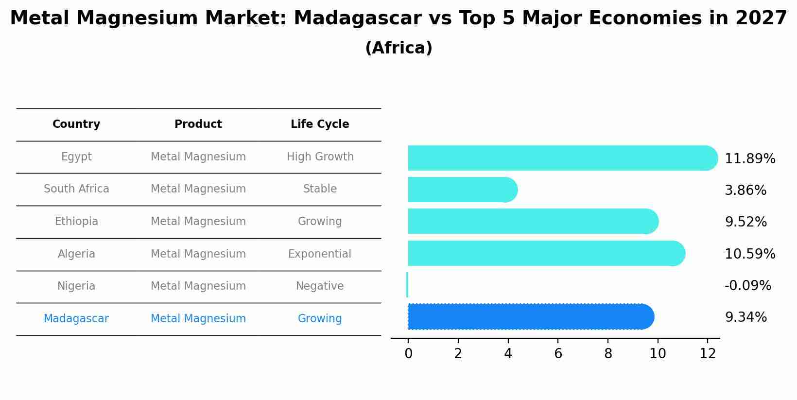 Metal Magnesium Market: Madagascar vs Top 5 Major Economies in 2027 (Africa)