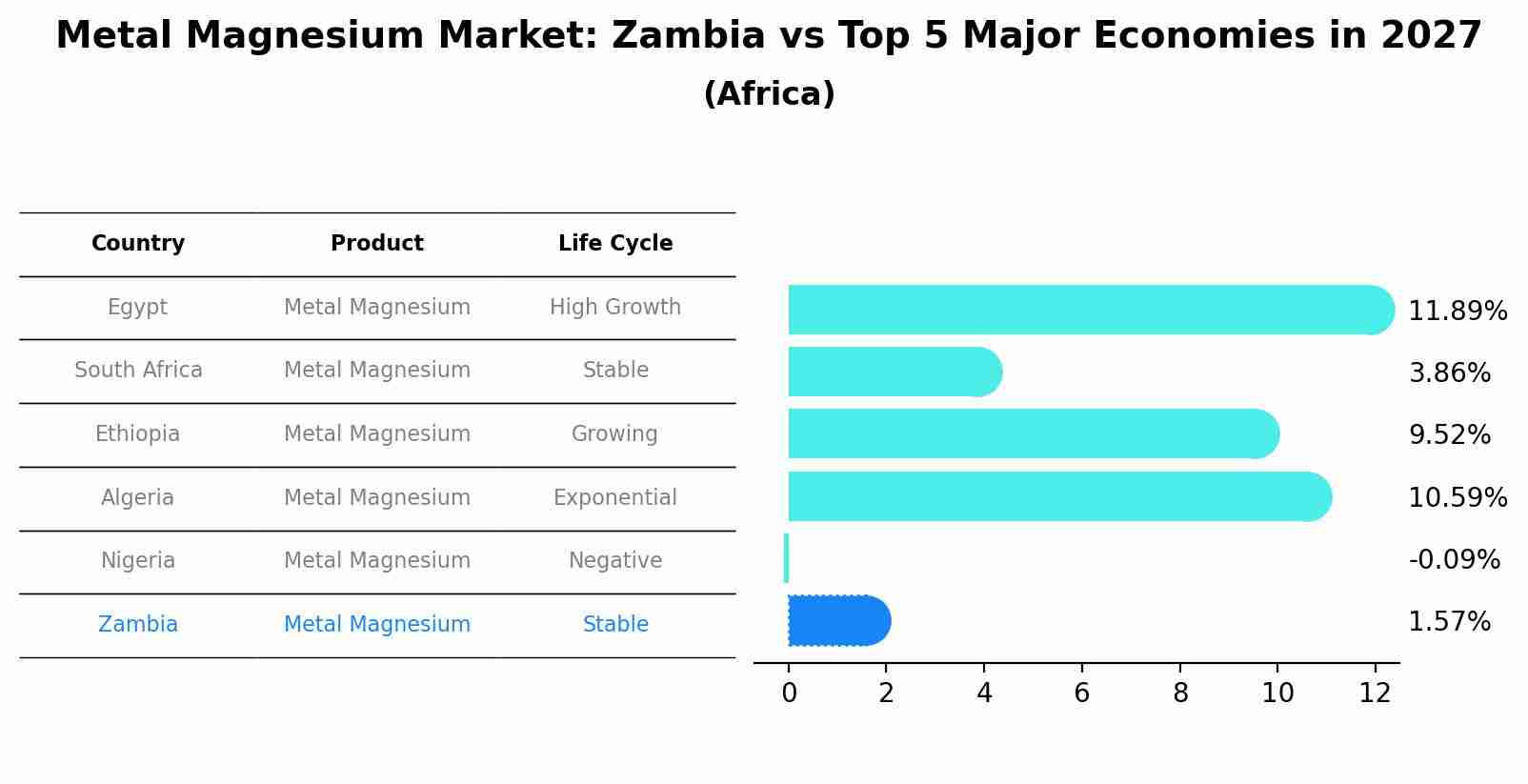 Metal Magnesium Market: Zambia vs Top 5 Major Economies in 2027 (Africa)