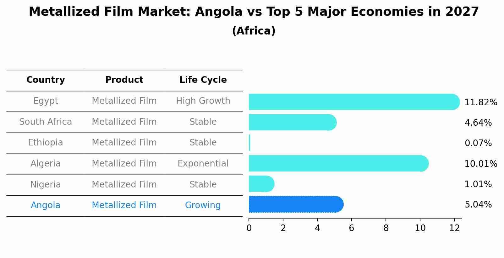 Metallized Film Market: Angola vs Top 5 Major Economies in 2027 (Africa)