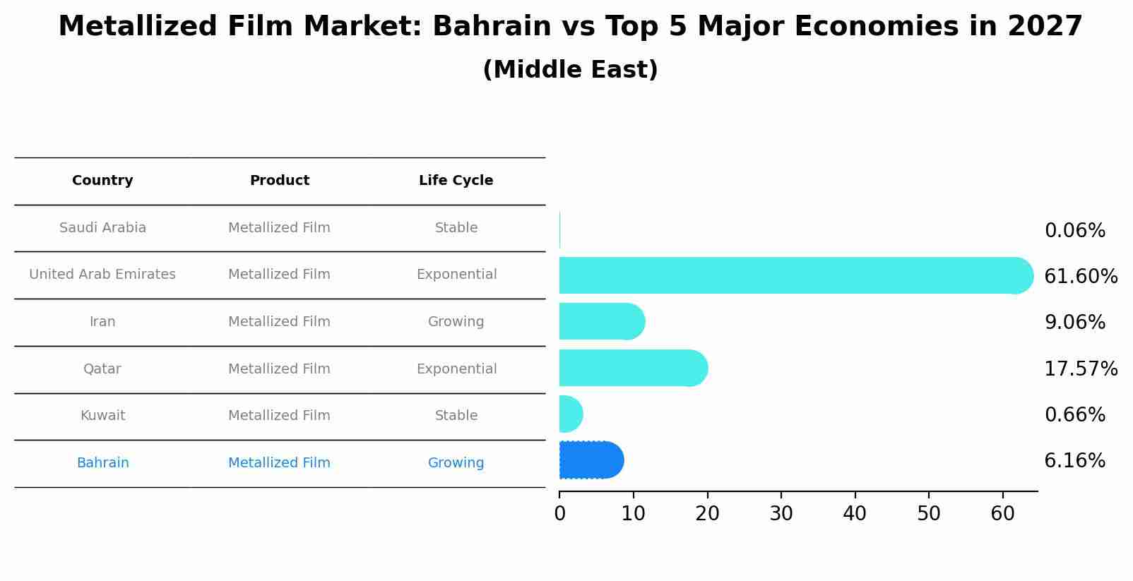 Metallized Film Market: Bahrain vs Top 5 Major Economies in 2027 (Middle East)