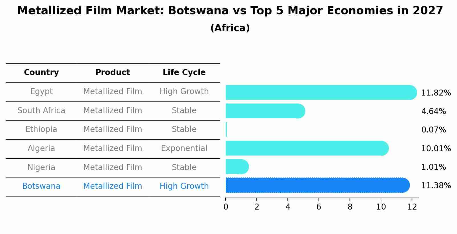 Metallized Film Market: Botswana vs Top 5 Major Economies in 2027 (Africa)