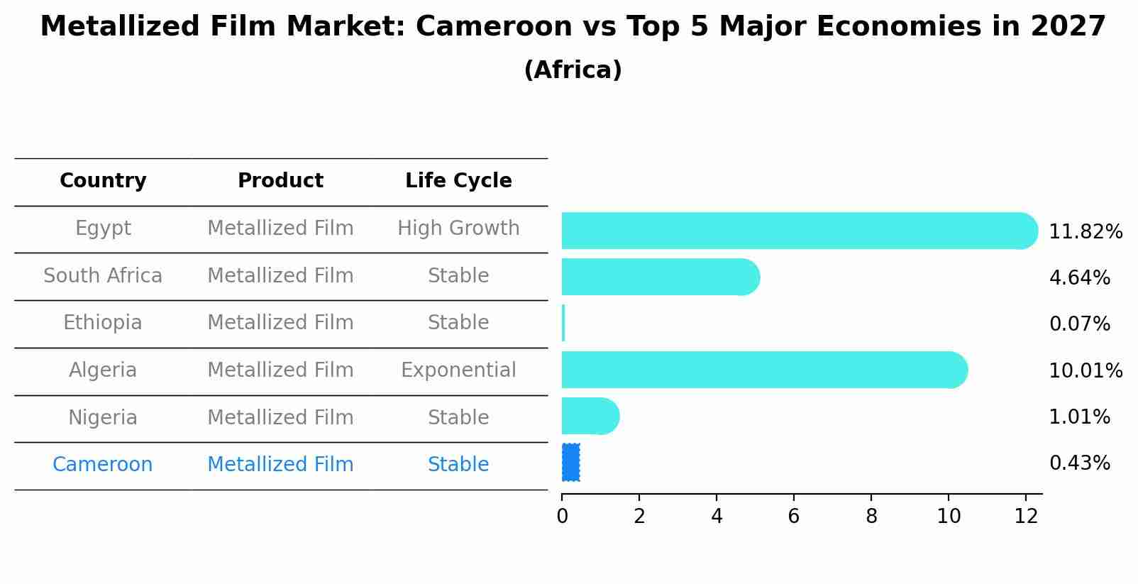 Metallized Film Market: Cameroon vs Top 5 Major Economies in 2027 (Africa)