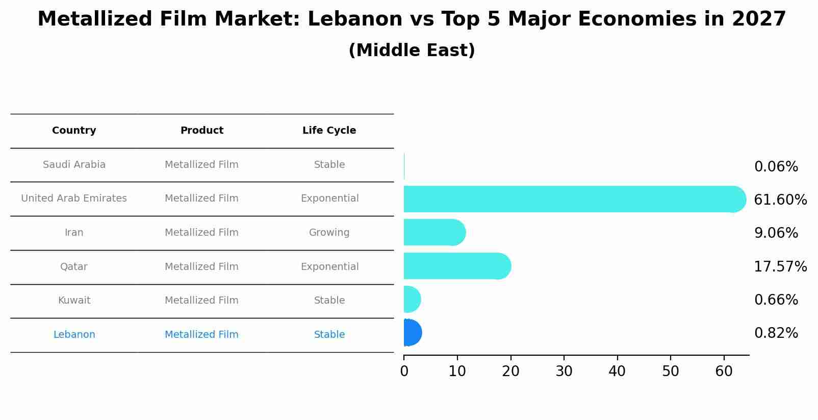 Metallized Film Market: Lebanon vs Top 5 Major Economies in 2027 (Middle East)