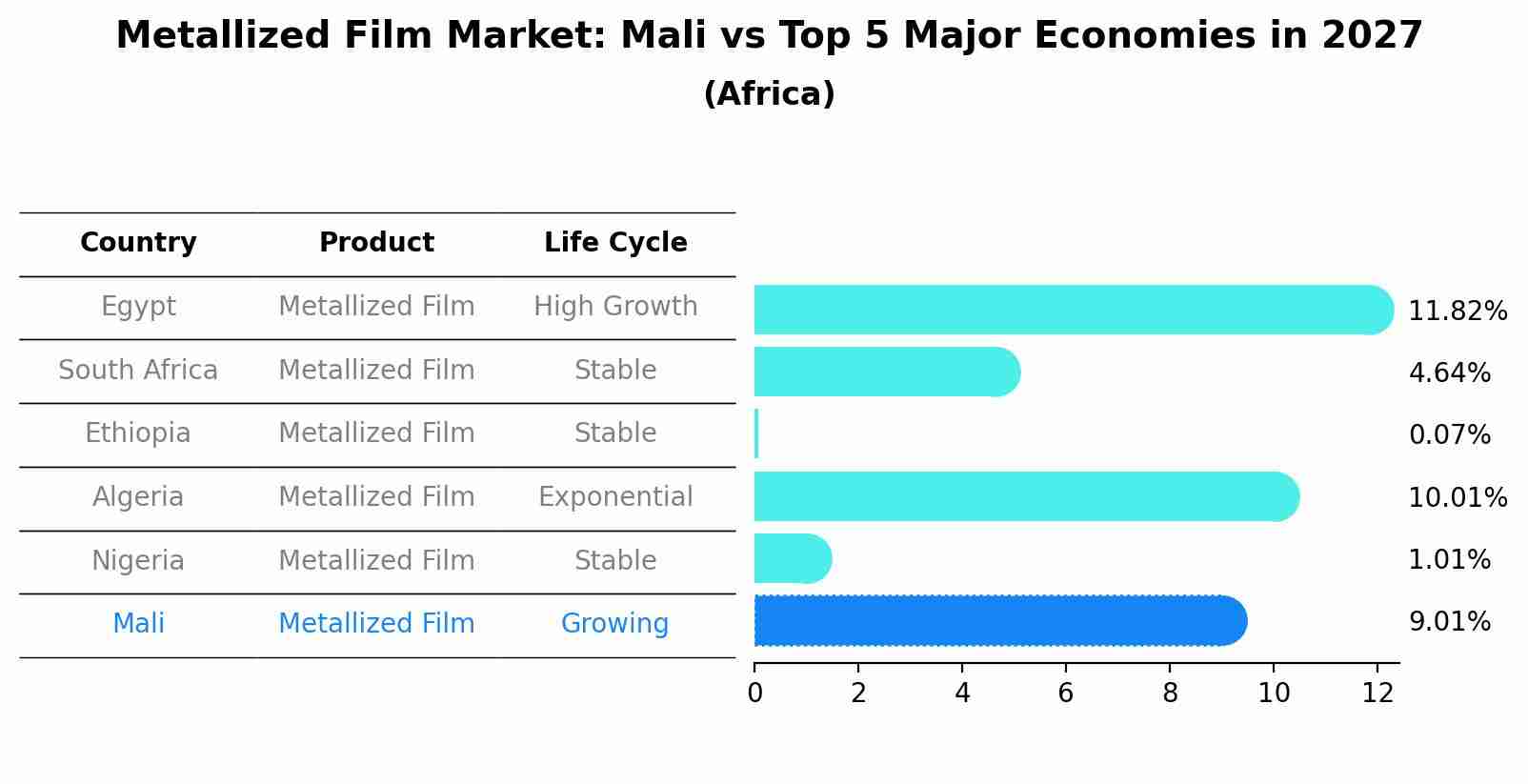Metallized Film Market: Mali vs Top 5 Major Economies in 2027 (Africa)
