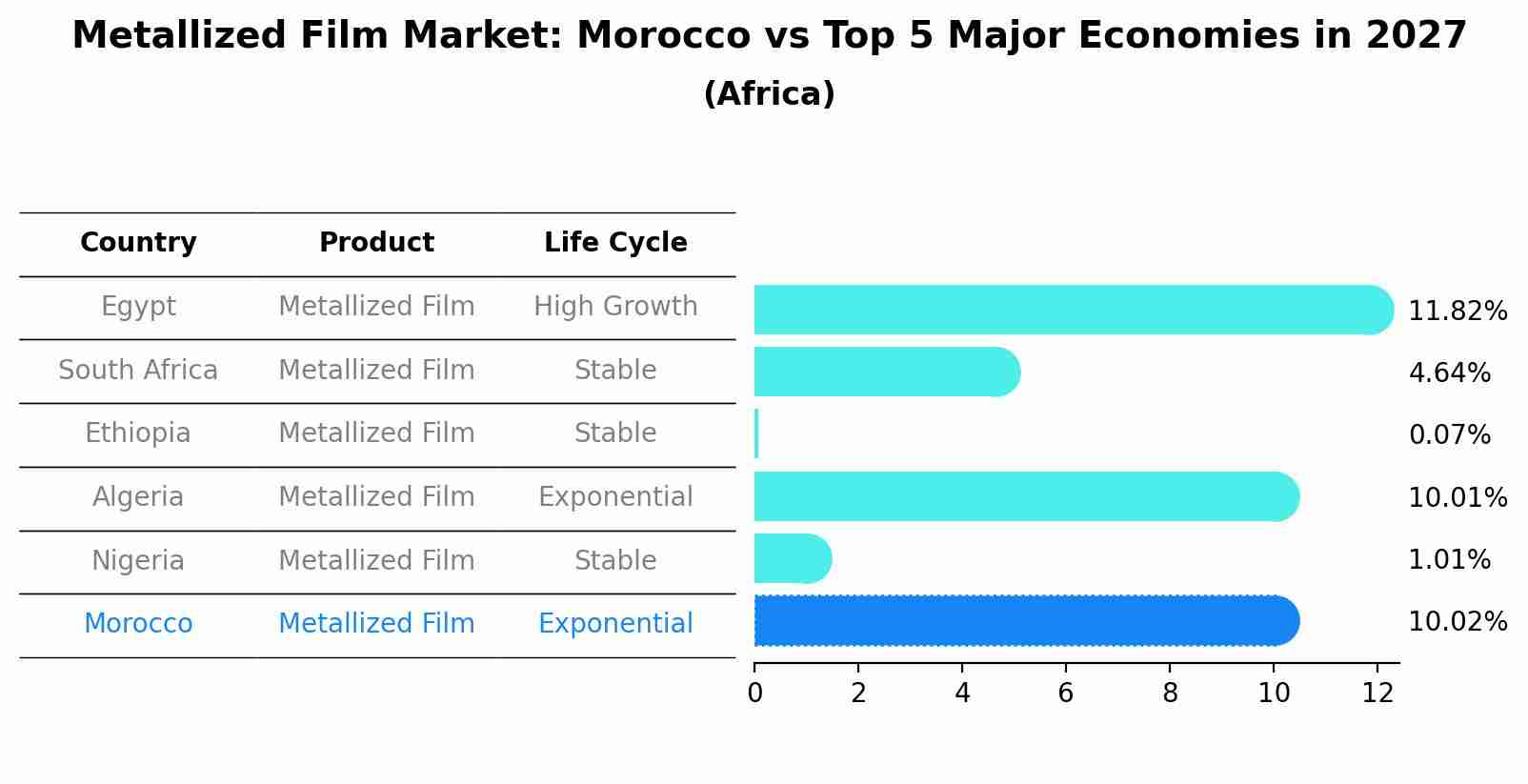 Metallized Film Market: Morocco vs Top 5 Major Economies in 2027 (Africa)