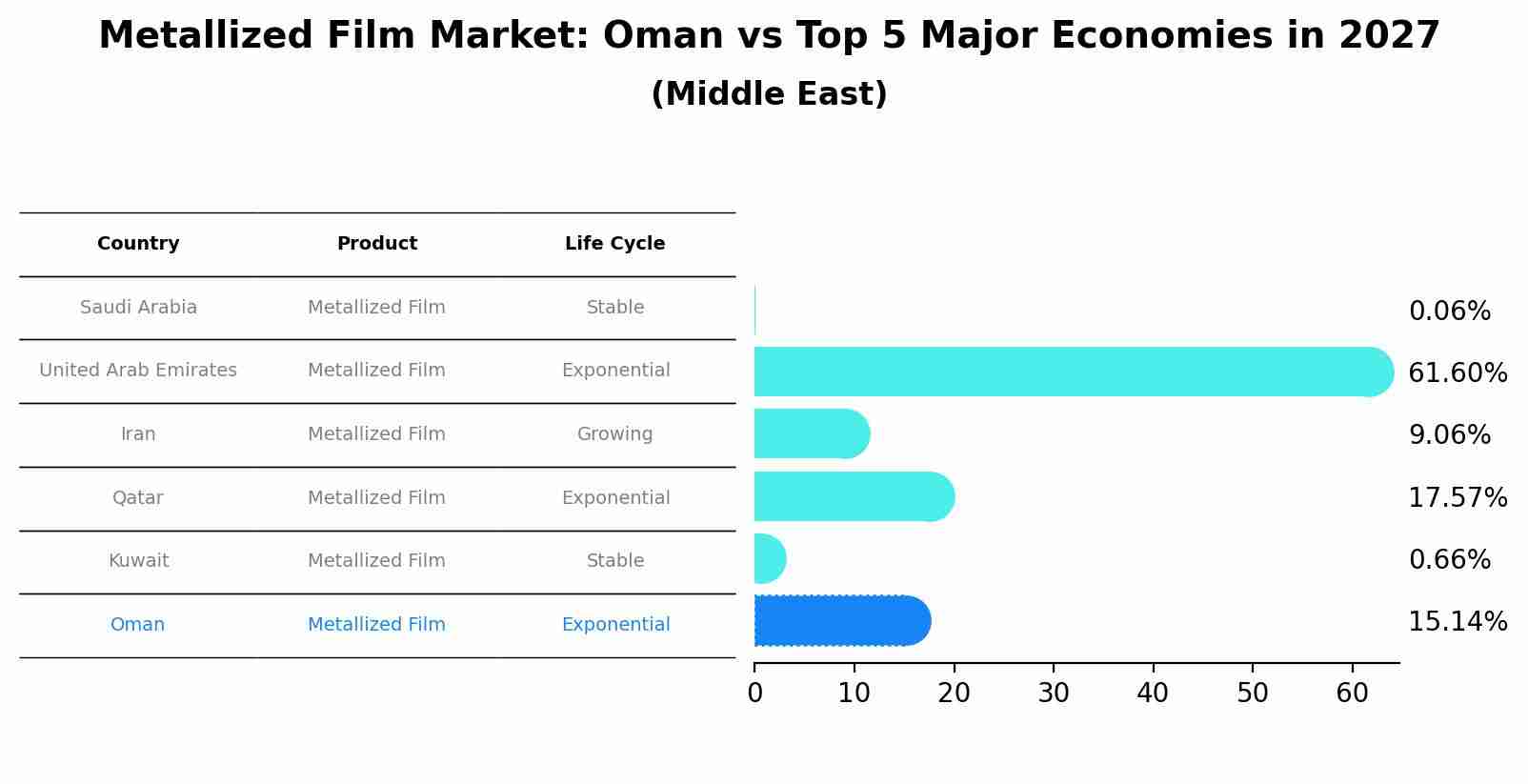 Metallized Film Market: Oman vs Top 5 Major Economies in 2027 (Middle East)