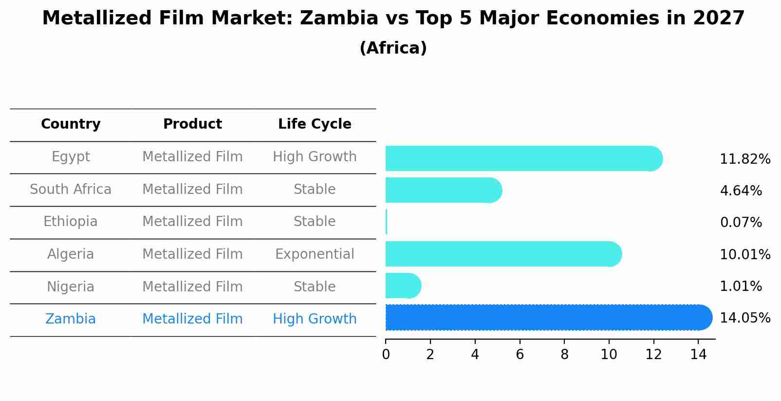 Metallized Film Market: Zambia vs Top 5 Major Economies in 2027 (Africa)