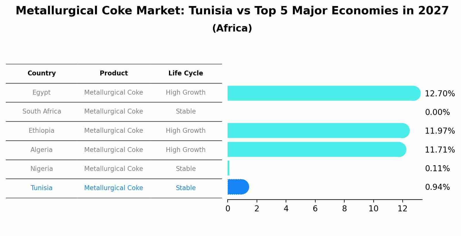 Metallurgical Coke Market: Tunisia vs Top 5 Major Economies in 2027 (Africa)