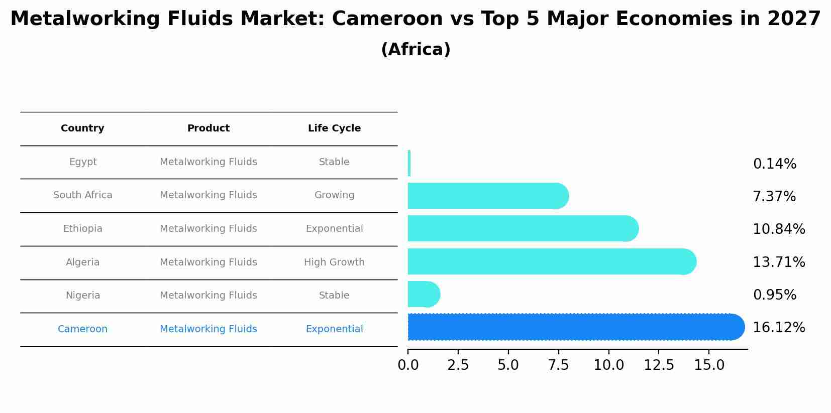 Metalworking Fluids Market: Cameroon vs Top 5 Major Economies in 2027 (Africa)