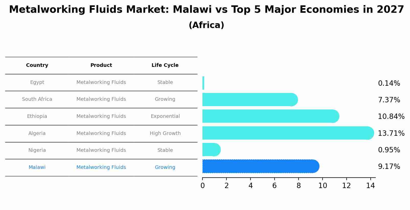 Metalworking Fluids Market: Malawi vs Top 5 Major Economies in 2027 (Africa)