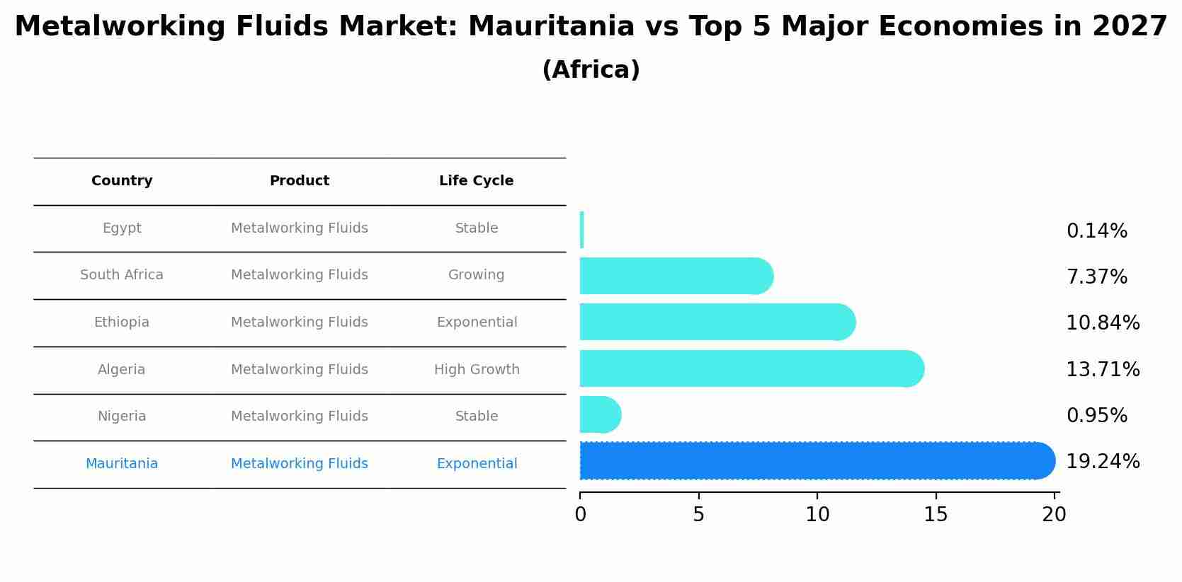 Metalworking Fluids Market: Mauritania vs Top 5 Major Economies in 2027 (Africa)