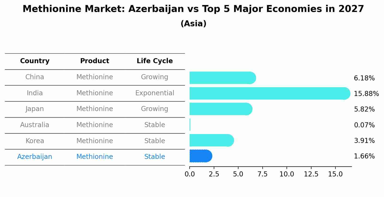 Methionine Market: Azerbaijan vs Top 5 Major Economies in 2027 (Asia)