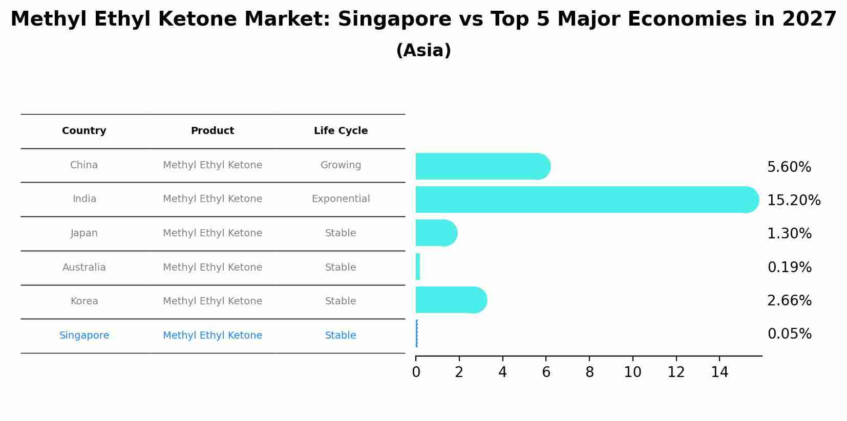 Methyl Ethyl Ketone Market: Singapore vs Top 5 Major Economies in 2027 (Asia)
