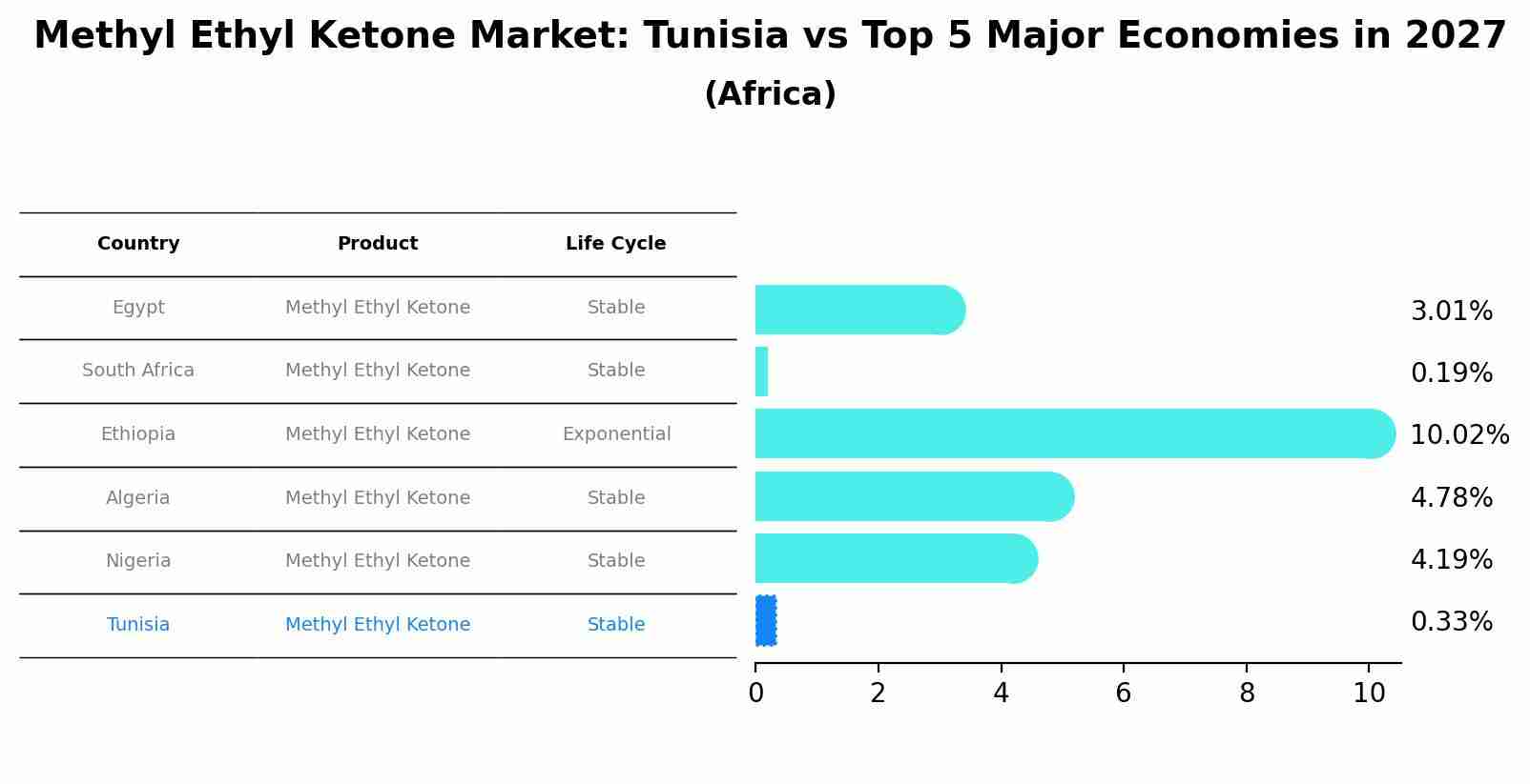 Methyl Ethyl Ketone Market: Tunisia vs Top 5 Major Economies in 2027 (Africa)