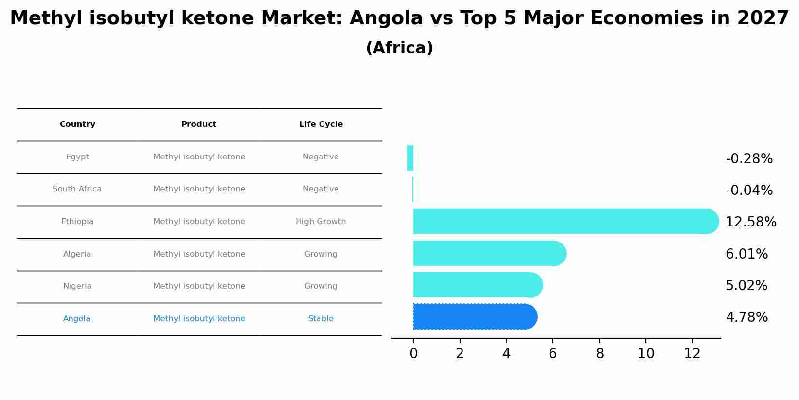 Methyl isobutyl ketone Market: Angola vs Top 5 Major Economies in 2027 (Africa)