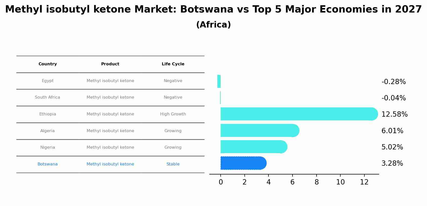 Methyl isobutyl ketone Market: Botswana vs Top 5 Major Economies in 2027 (Africa)