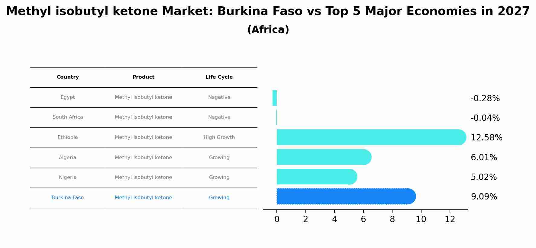 Methyl isobutyl ketone Market: Burkina Faso vs Top 5 Major Economies in 2027 (Africa)