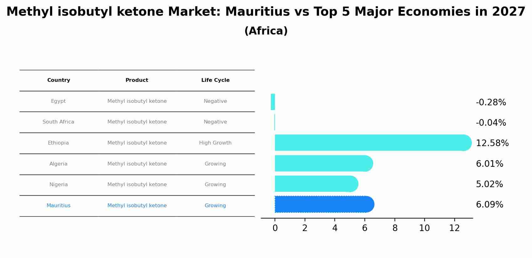 Methyl isobutyl ketone Market: Mauritius vs Top 5 Major Economies in 2027 (Africa)