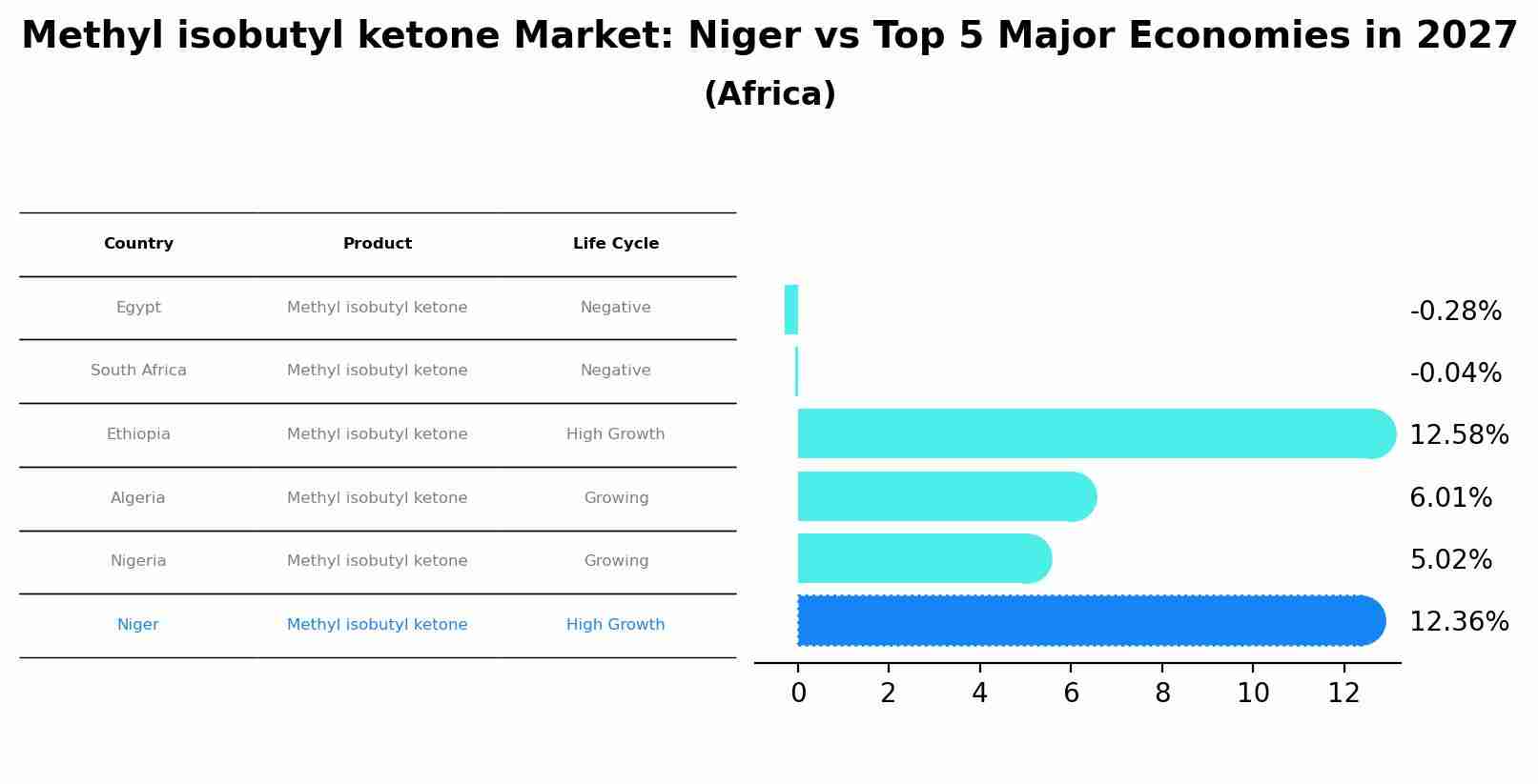 Methyl isobutyl ketone Market: Niger vs Top 5 Major Economies in 2027 (Africa)
