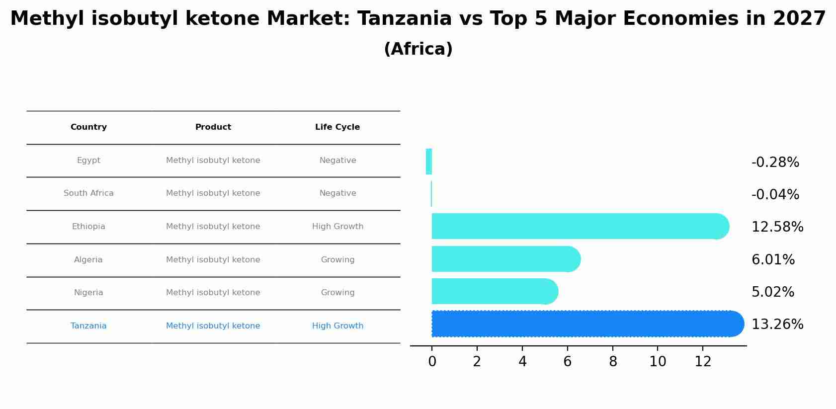 Methyl isobutyl ketone Market: Tanzania vs Top 5 Major Economies in 2027 (Africa)