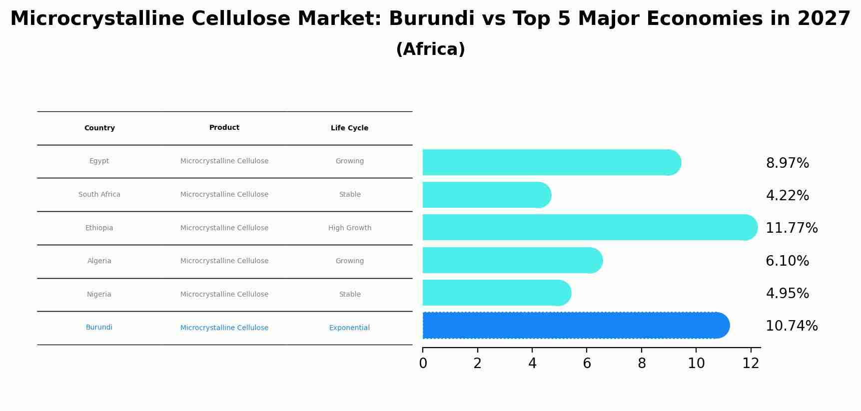 Microcrystalline Cellulose Market: Burundi vs Top 5 Major Economies in 2027 (Africa)