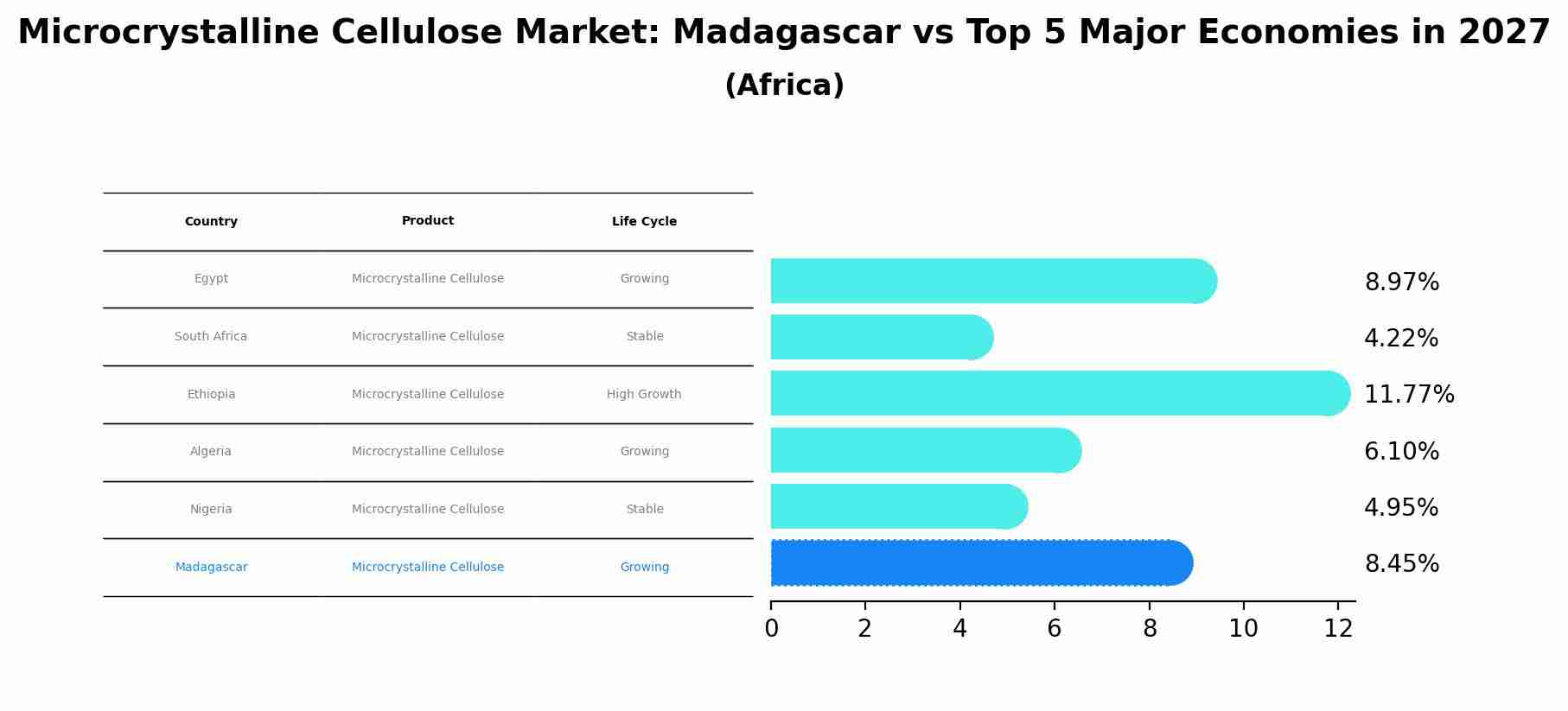 Microcrystalline Cellulose Market: Madagascar vs Top 5 Major Economies in 2027 (Africa)