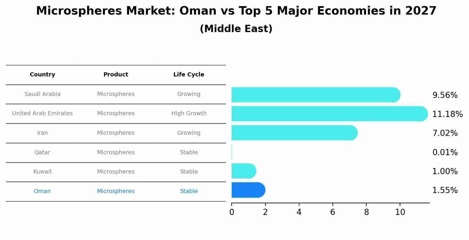 Microspheres Market: Oman vs Top 5 Major Economies in 2027 (Middle East)