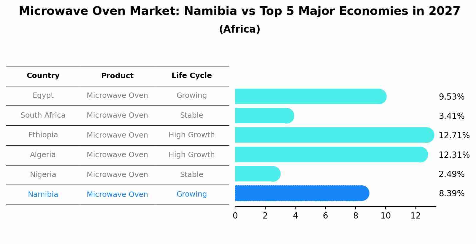 Microwave Oven Market: Namibia vs Top 5 Major Economies in 2027 (Africa)