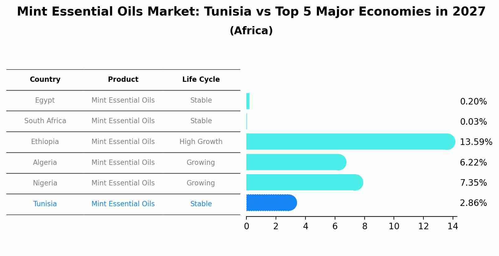Mint Essential Oils Market: Tunisia vs Top 5 Major Economies in 2027 (Africa)