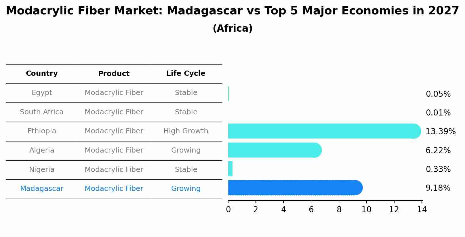 Modacrylic Fiber Market: Madagascar vs Top 5 Major Economies in 2027 (Africa)