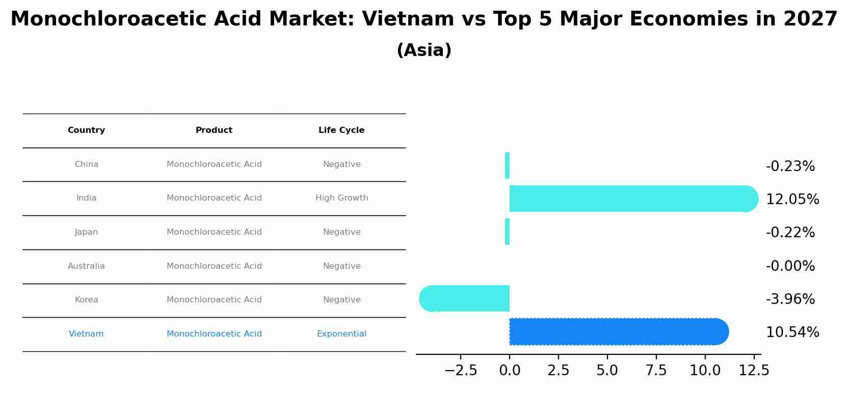Monochloroacetic Acid Market: Vietnam vs Top 5 Major Economies in 2027 (Asia)