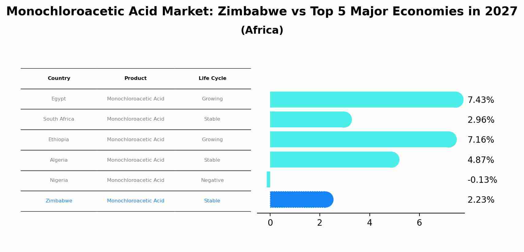 Monochloroacetic Acid Market: Zimbabwe vs Top 5 Major Economies in 2027 (Africa)