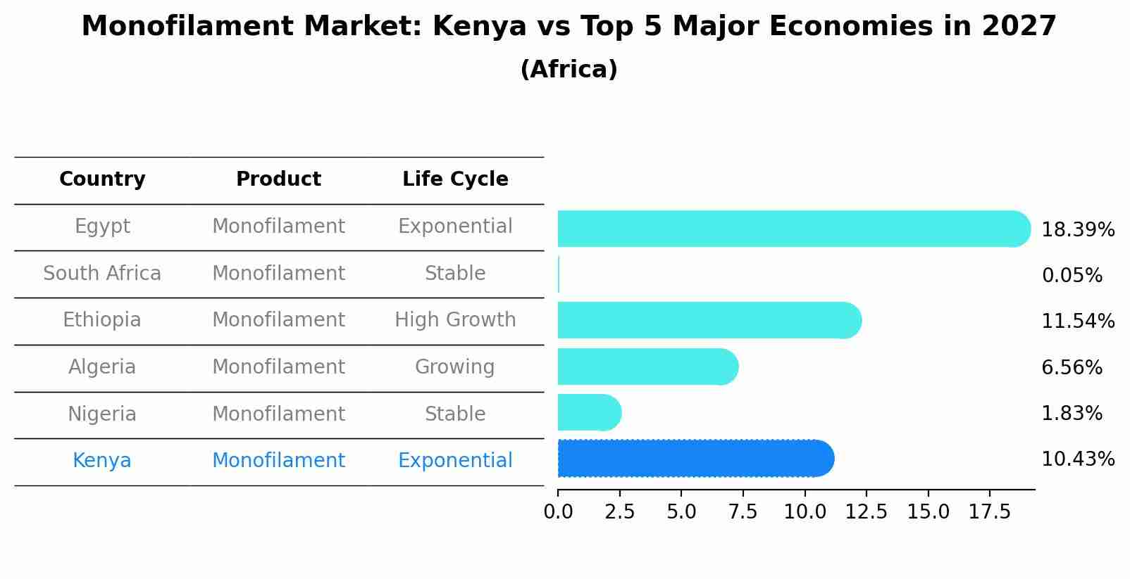 Monofilament Market: Kenya vs Top 5 Major Economies in 2027 (Africa)