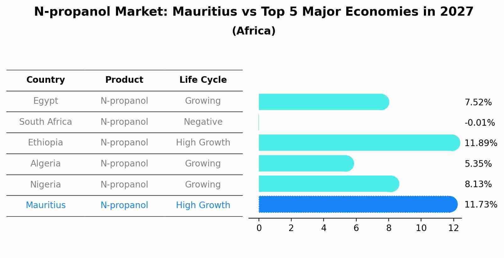 N-propanol Market: Mauritius vs Top 5 Major Economies in 2027 (Africa)