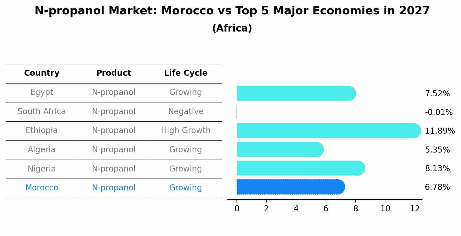N-propanol Market: Morocco vs Top 5 Major Economies in 2027 (Africa)