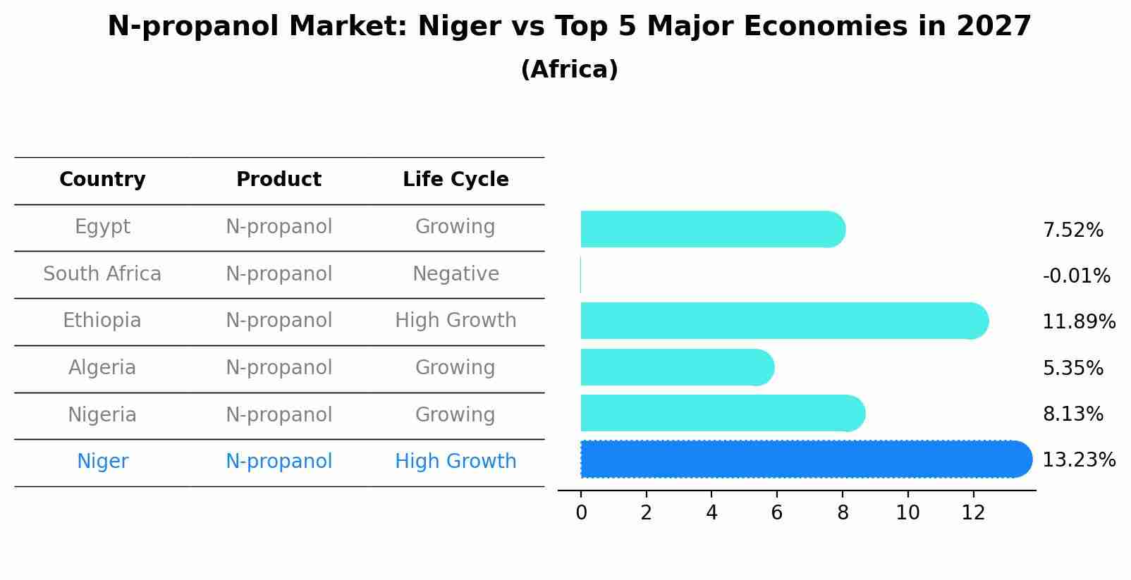 N-propanol Market: Niger vs Top 5 Major Economies in 2027 (Africa)
