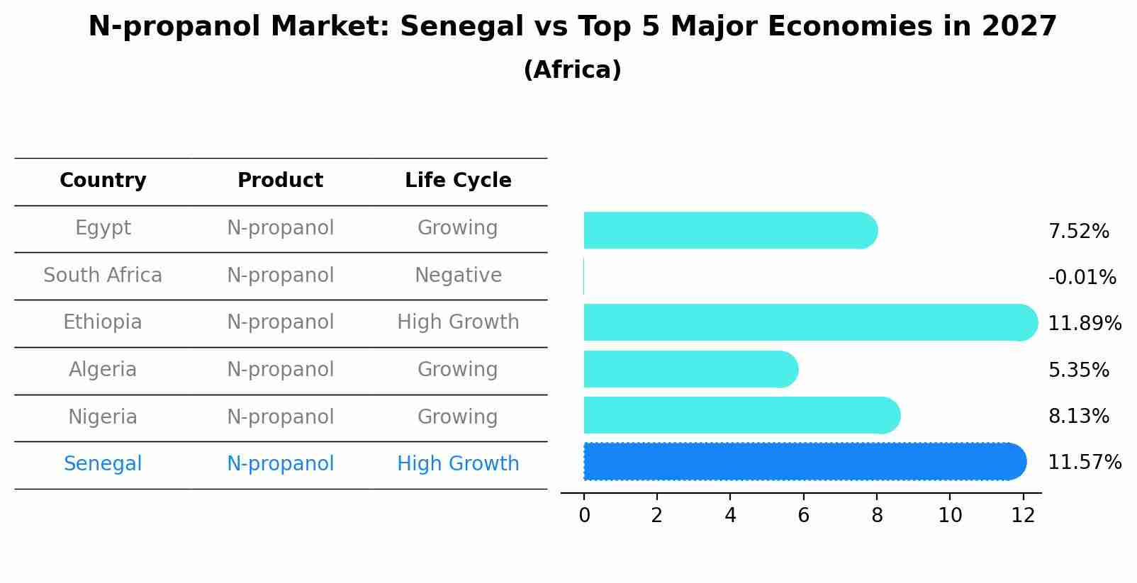 N-propanol Market: Senegal vs Top 5 Major Economies in 2027 (Africa)