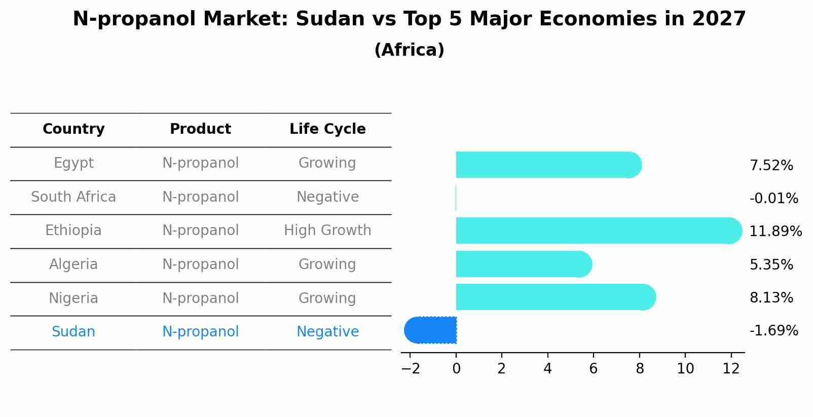 N-propanol Market: Sudan vs Top 5 Major Economies in 2027 (Africa)