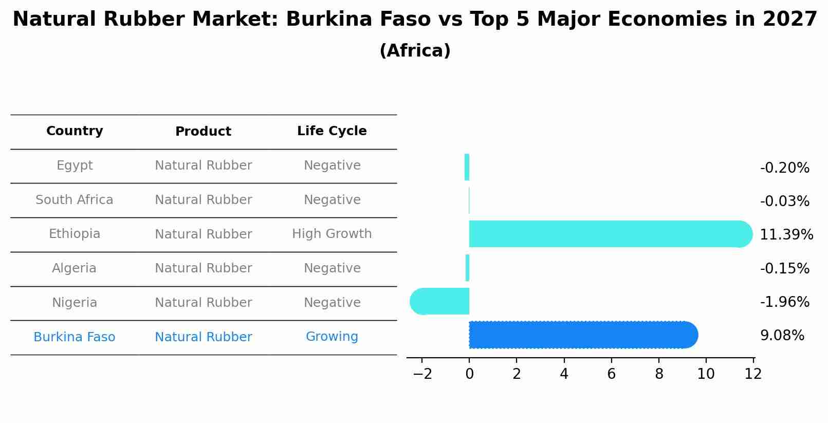 Natural Rubber Market: Burkina Faso vs Top 5 Major Economies in 2027 (Africa)