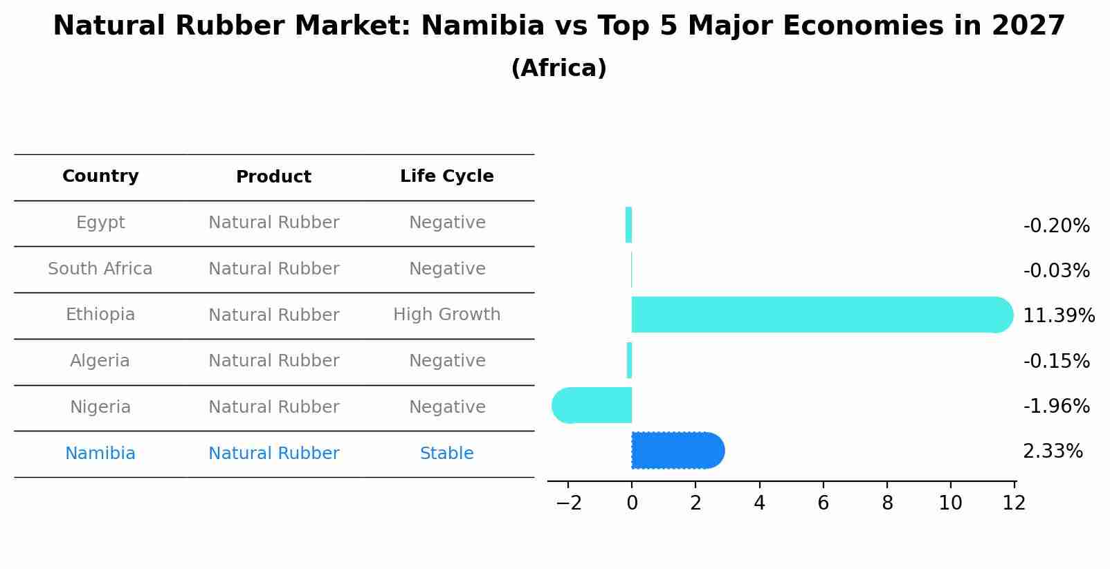 Natural Rubber Market: Namibia vs Top 5 Major Economies in 2027 (Africa)