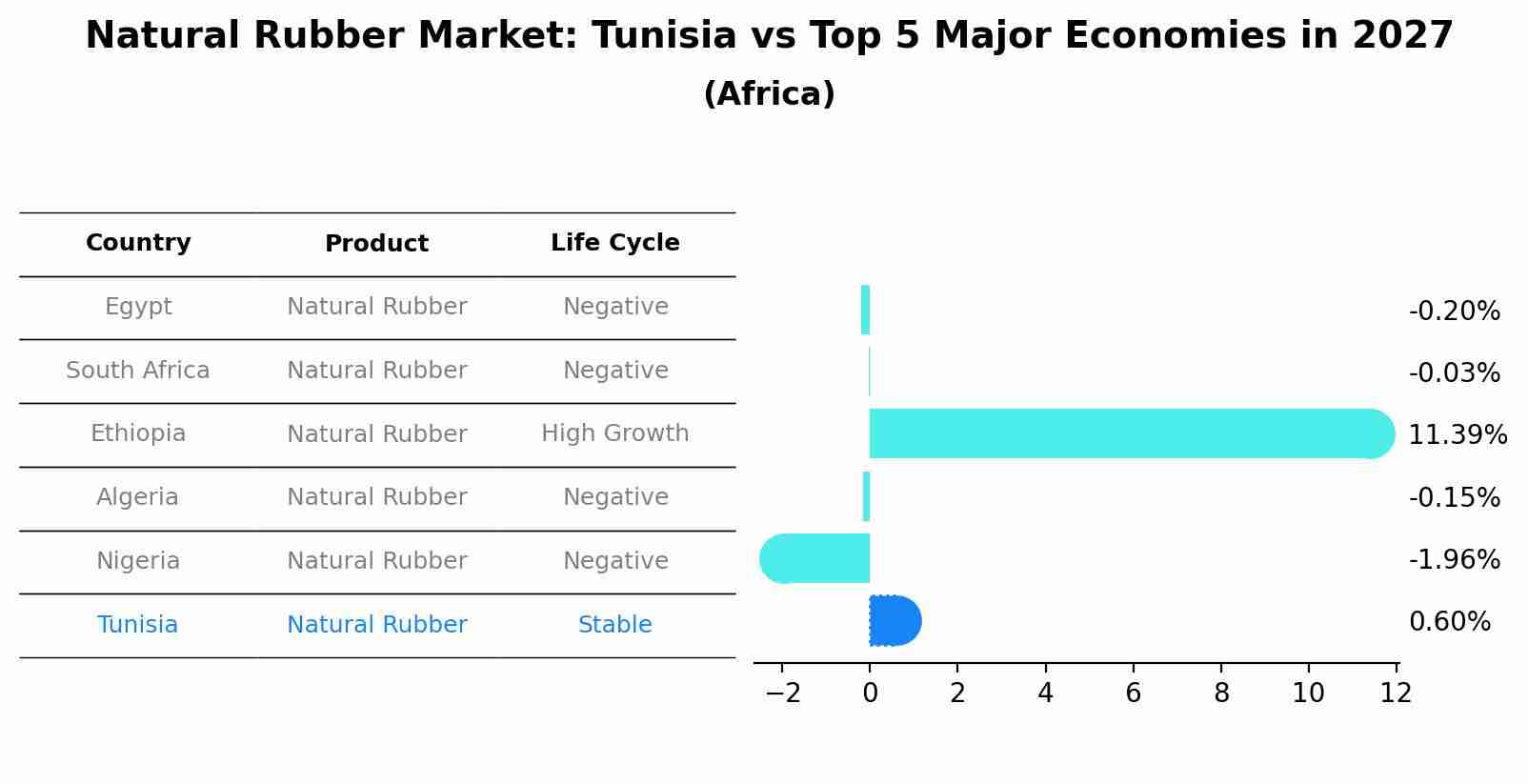 Natural Rubber Market: Tunisia vs Top 5 Major Economies in 2027 (Africa)