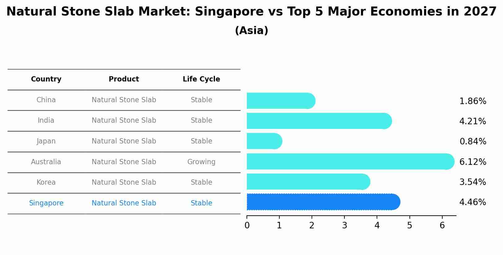 Natural Stone Slab Market: Singapore vs Top 5 Major Economies in 2027 (Asia)