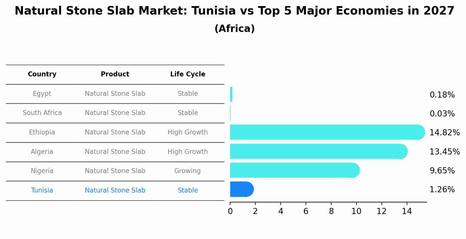 Natural Stone Slab Market: Tunisia vs Top 5 Major Economies in 2027 (Africa)
