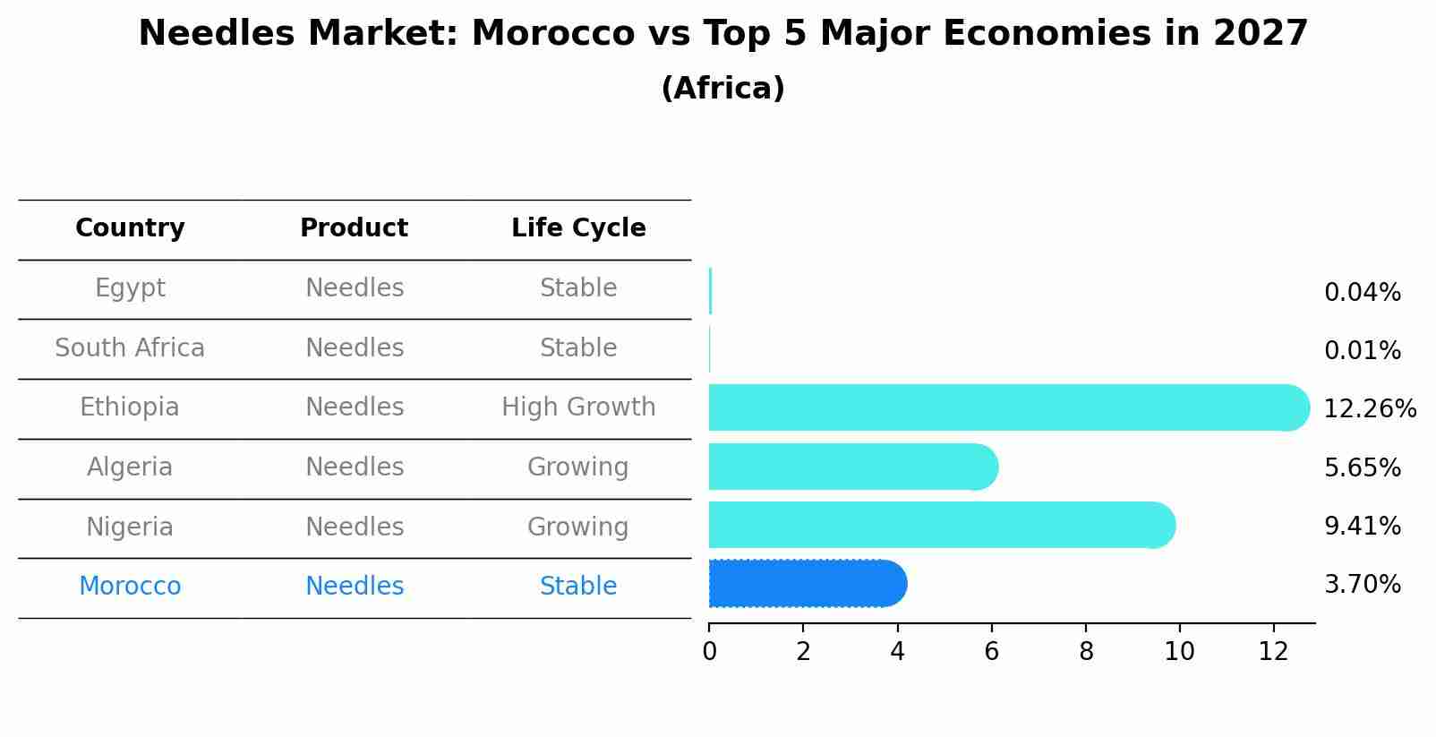 Needles Market: Morocco vs Top 5 Major Economies in 2027 (Africa)