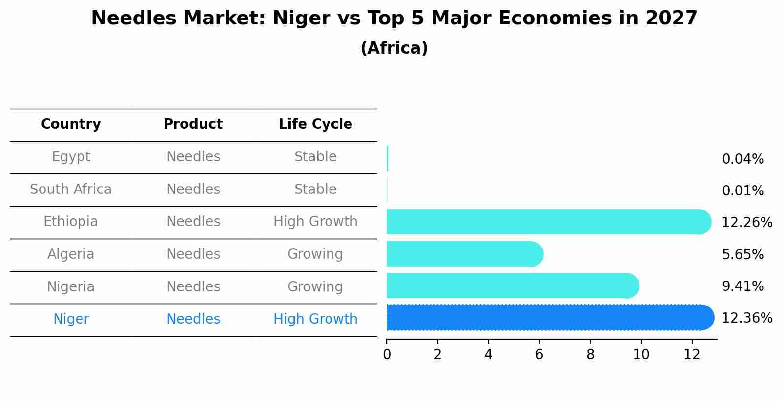 Needles Market: Niger vs Top 5 Major Economies in 2027 (Africa)
