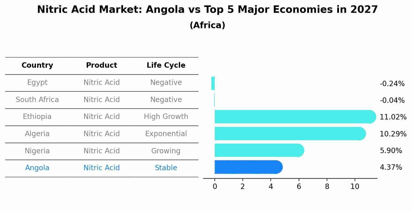 Nitric Acid Market: Angola vs Top 5 Major Economies in 2027 (Africa)