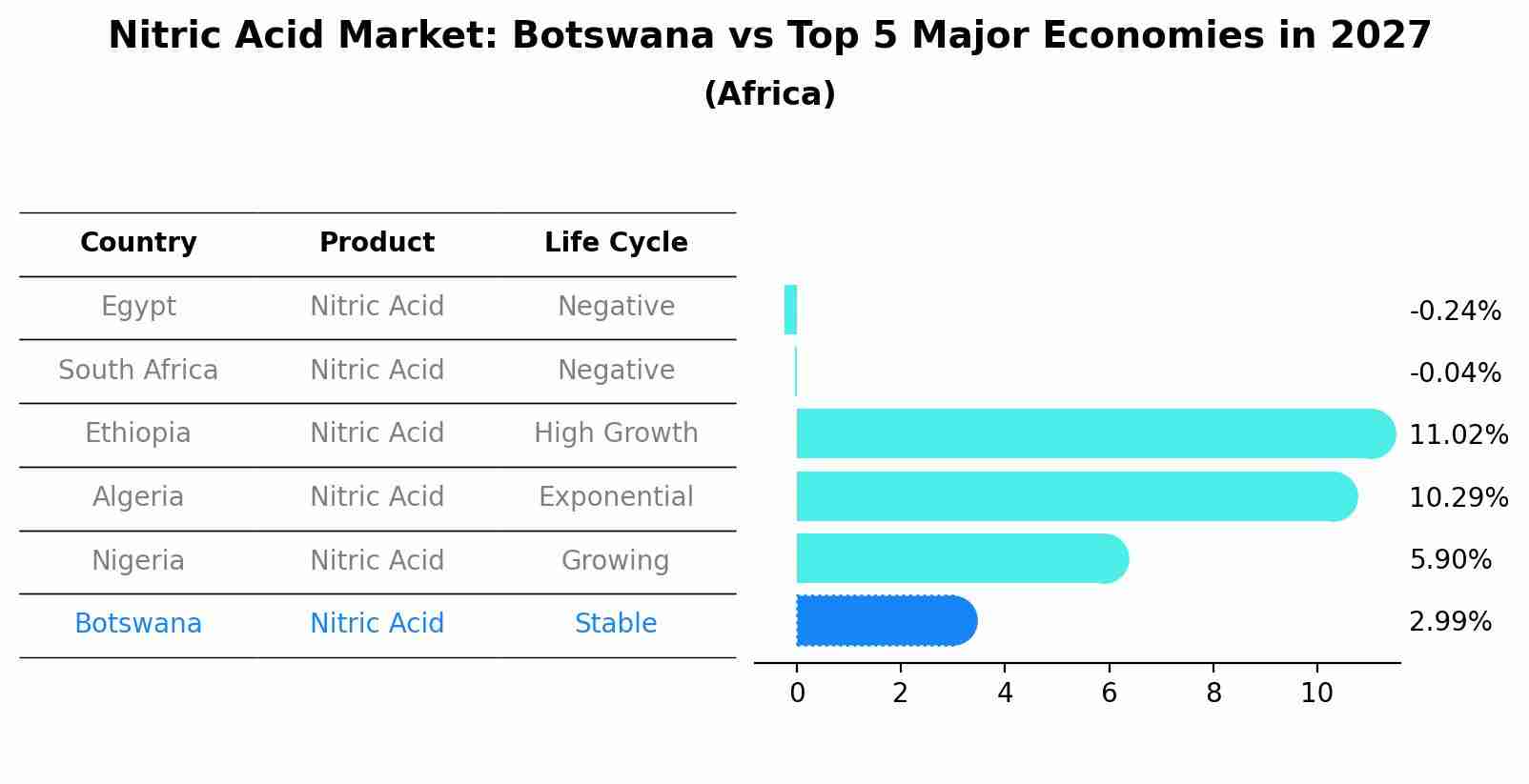 Nitric Acid Market: Botswana vs Top 5 Major Economies in 2027 (Africa)