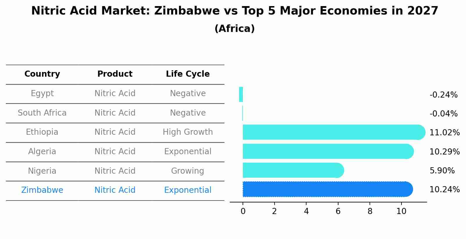Nitric Acid Market: Zimbabwe vs Top 5 Major Economies in 2027 (Africa)
