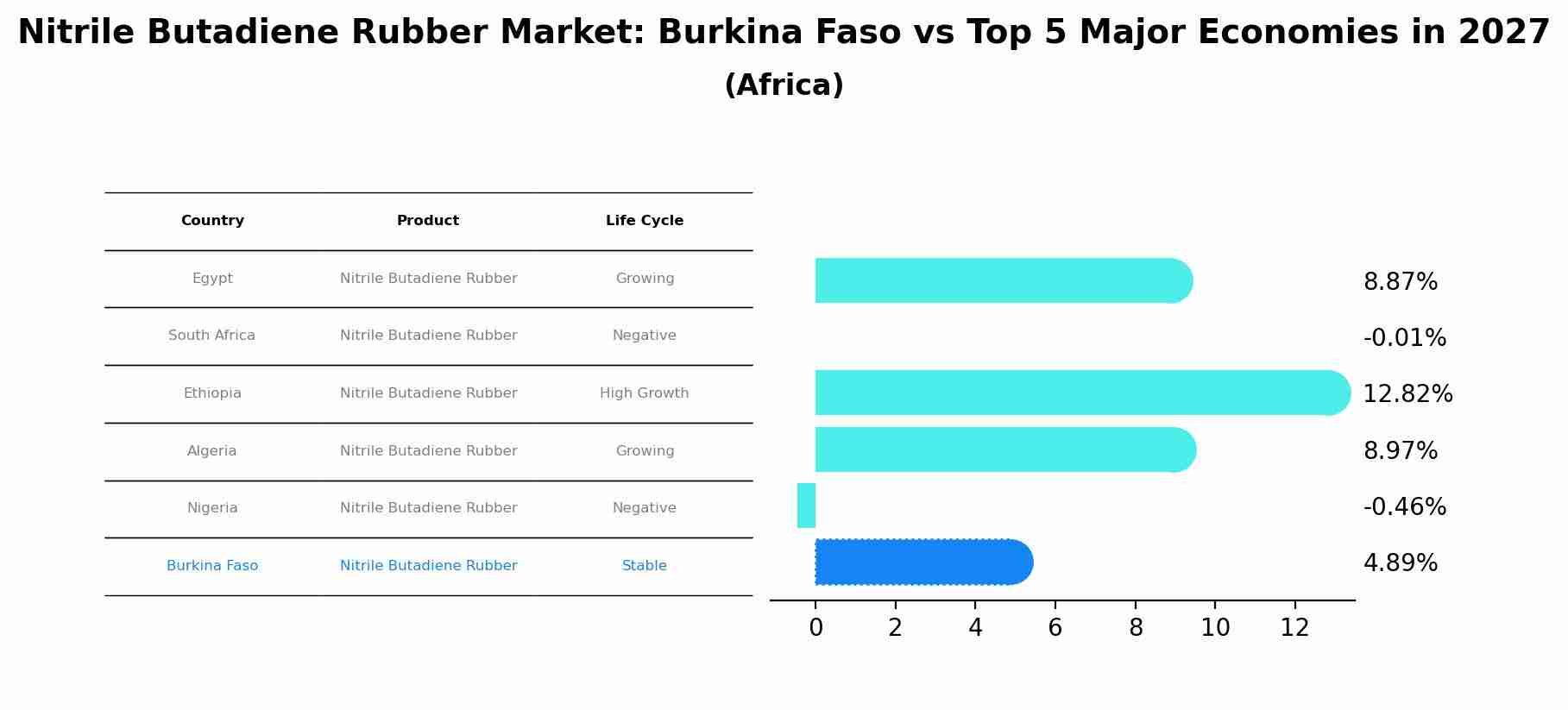 Nitrile Butadiene Rubber Market: Burkina Faso vs Top 5 Major Economies in 2027 (Africa)