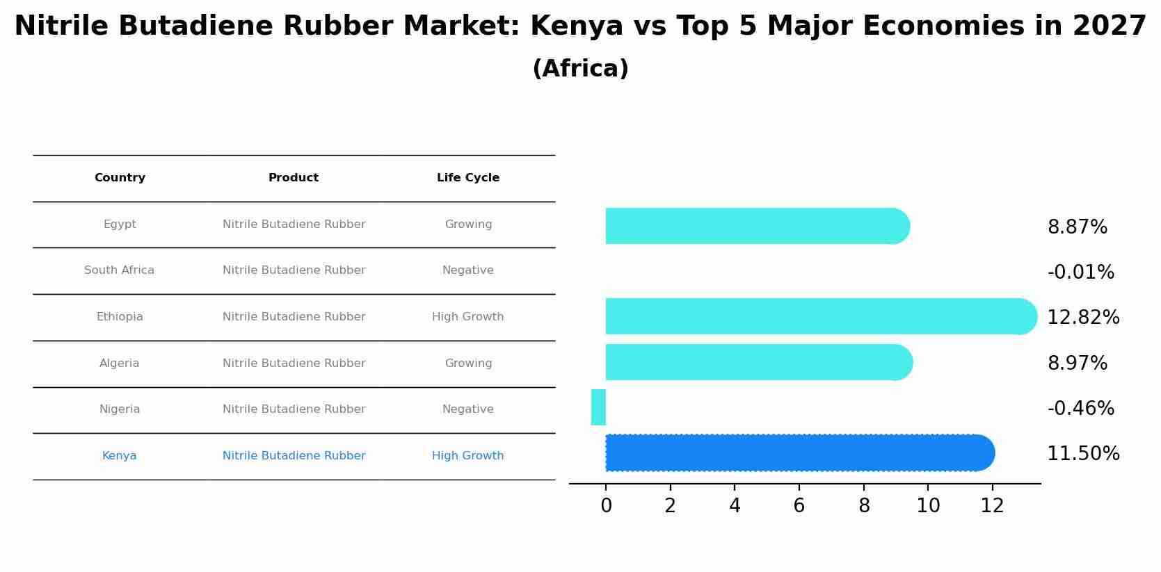Nitrile Butadiene Rubber Market: Kenya vs Top 5 Major Economies in 2027 (Africa)